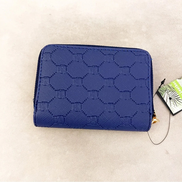 NWT Badgley Mischka Electric Blue Zip Around Wallet - Picture 2 of 5